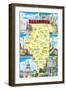 Map of Illinois, Attractions-null-Framed Art Print