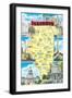 Map of Illinois, Attractions-null-Framed Art Print