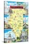 Map of Illinois, Attractions-null-Stretched Canvas