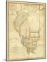 Map of Illinois, c.1820-John Melish-Mounted Art Print