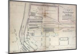 Map of Illinois Central Railroad Company's Depot Grounds and Buildings in Chicago, 1855-Edward Mendel-Mounted Giclee Print
