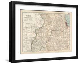 Map of Illinois, Northern Part. United States-Encyclopaedia Britannica-Framed Art Print