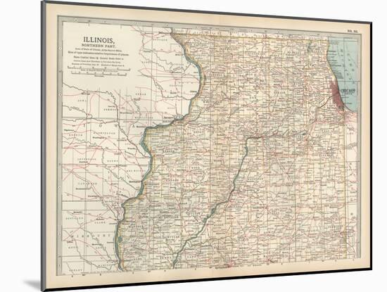 Map of Illinois, Northern Part. United States-Encyclopaedia Britannica-Mounted Art Print
