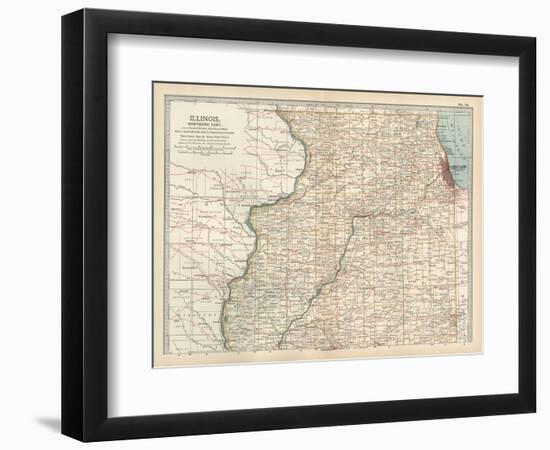 Map of Illinois, Northern Part. United States-Encyclopaedia Britannica-Framed Art Print