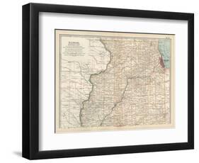 Map of Illinois, Northern Part. United States-Encyclopaedia Britannica-Framed Art Print