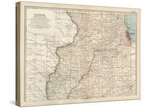Map of Illinois, Northern Part. United States-Encyclopaedia Britannica-Stretched Canvas