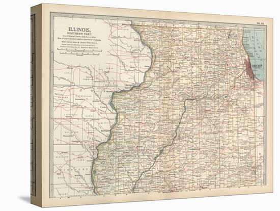 Map of Illinois, Northern Part. United States-Encyclopaedia Britannica-Stretched Canvas