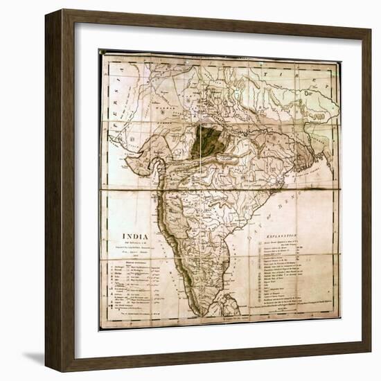 Map of India, 1803-null-Framed Giclee Print