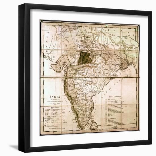 Map of India, 1803-null-Framed Giclee Print