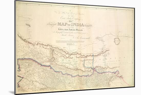 Map of India, 1822-Aaron Arrowsmith-Mounted Giclee Print