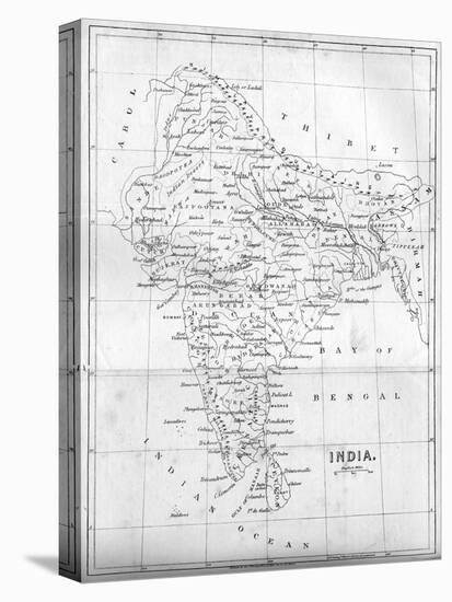 Map of India, 1847-null-Stretched Canvas