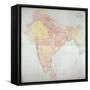 Map of India, 1865-null-Framed Stretched Canvas