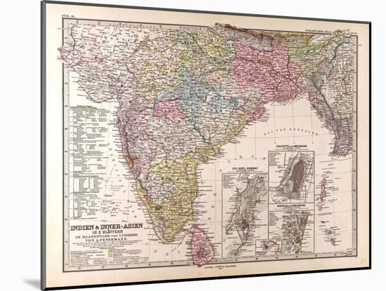 Map of India, 1876-null-Mounted Giclee Print