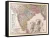 Map of India, 1876-null-Framed Stretched Canvas