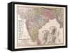 Map of India, 1876-null-Framed Stretched Canvas