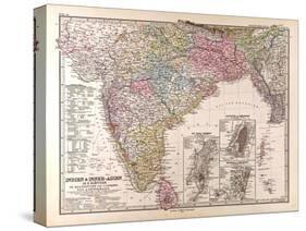 Map of India, 1876-null-Stretched Canvas