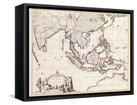 Map of India and the East Indies-Frederick de Wit-Framed Stretched Canvas