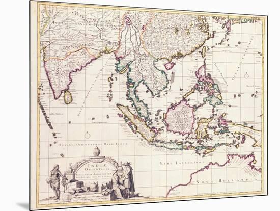 Map of India and the East Indies-Frederick de Wit-Mounted Giclee Print