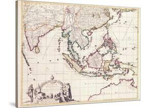 Map of India and the East Indies-Frederick de Wit-Stretched Canvas