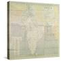 Map of India at Independence, 1947-null-Stretched Canvas