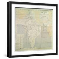 Map of India at Independence, 1947-null-Framed Giclee Print