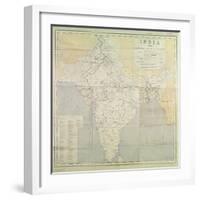 Map of India at Independence, 1947-null-Framed Giclee Print