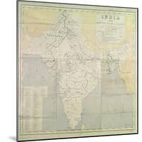 Map of India at Independence, 1947-null-Mounted Giclee Print