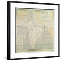 Map of India at Independence, 1947-null-Framed Giclee Print