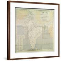 Map of India at Independence, 1947-null-Framed Giclee Print