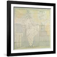 Map of India at Independence, 1947-null-Framed Giclee Print