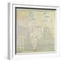 Map of India at Independence, 1947-null-Framed Premium Giclee Print