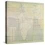 Map of India at Independence, 1947-null-Stretched Canvas