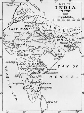 ''Map of India in 1757', (c1912)' Giclee Print - Unknown | AllPosters.com