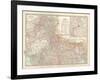 Map of India, Northern Part. Inset of Calcutta and Vicinity-Encyclopaedia Britannica-Framed Art Print