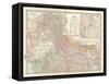 Map of India, Northern Part. Inset of Calcutta and Vicinity-Encyclopaedia Britannica-Framed Stretched Canvas