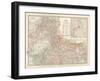 Map of India, Northern Part. Inset of Calcutta and Vicinity-Encyclopaedia Britannica-Framed Art Print