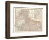 Map of India, Northern Part. Inset of Calcutta and Vicinity-Encyclopaedia Britannica-Framed Art Print