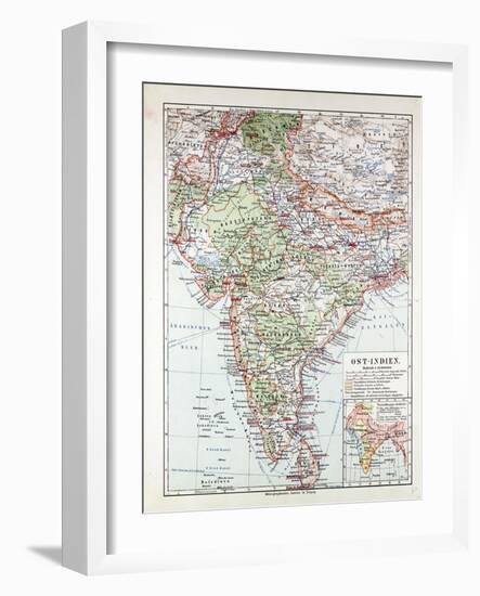 Map of India Pakistan and Tibet 1899-null-Framed Giclee Print