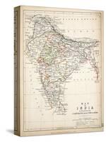 Map of India, Published by William Blackwood and Sons, Edinburgh and London, 1848-Alexander Keith Johnston-Stretched Canvas