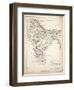 Map of India, Published by William Blackwood and Sons, Edinburgh and London, 1848-Alexander Keith Johnston-Framed Giclee Print