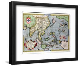 Map of India to New Guinea, circa 1570-1603-Abraham Ortelius-Framed Giclee Print