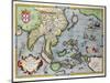 Map of India to New Guinea, circa 1570-1603-Abraham Ortelius-Mounted Giclee Print