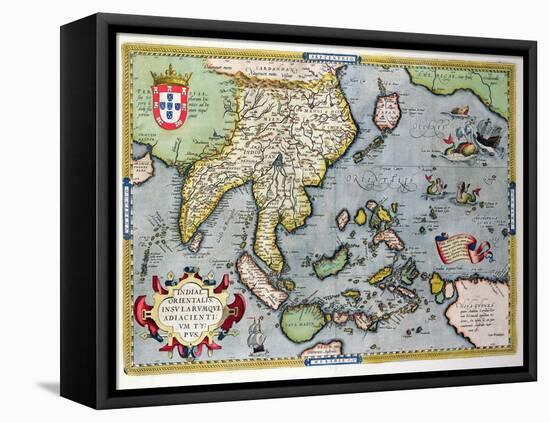 Map of India to New Guinea, circa 1570-1603-Abraham Ortelius-Framed Stretched Canvas