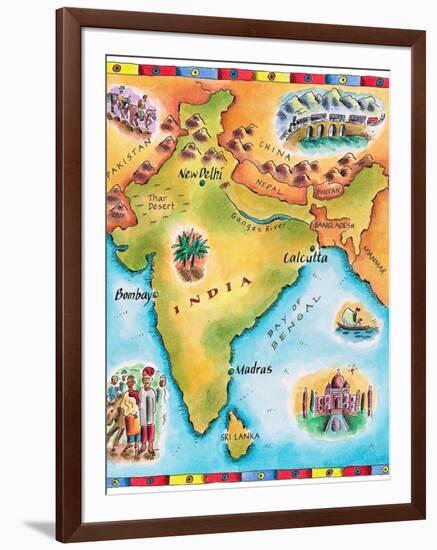 Map of India-Jennifer Thermes-Framed Photographic Print