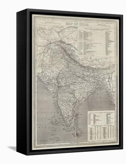 Map of India-null-Framed Stretched Canvas