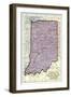 Map of Indiana-null-Framed Art Print