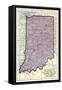 Map of Indiana-null-Framed Stretched Canvas