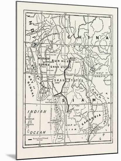 Map of Indo-China, Showing Burma and Adjoining Countries-null-Mounted Giclee Print