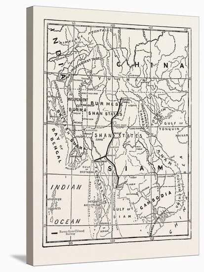 Map of Indo-China, Showing Burma and Adjoining Countries-null-Stretched Canvas