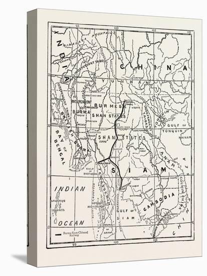 Map of Indo-China, Showing Burma and Adjoining Countries-null-Stretched Canvas